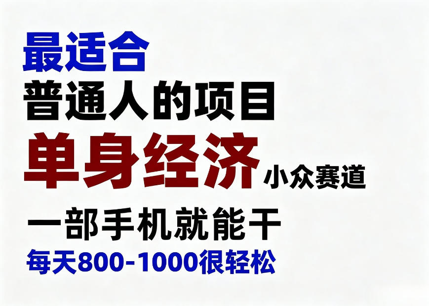 身经济小众赛道，一部手机就能干，每天搞个800-1000很轻松，最适合普通人的项目【揭秘】-网赚36计