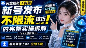 网盘拉新实战干货，新号不限流打法分享，看完就能上手！-网赚36计