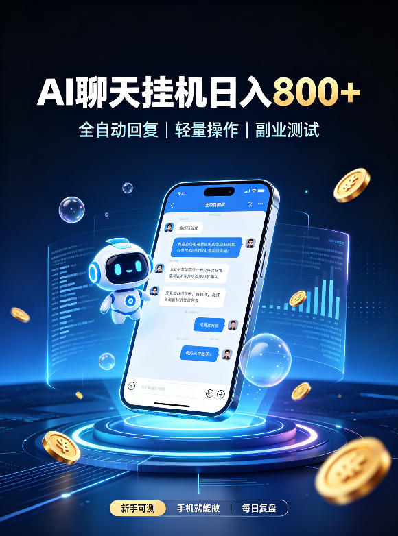 AI聊天挂G项目，日入800+，适用个人副业，工作室矩阵操作，无需真人实时值守【揭秘】-网赚36计