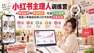 小红书主理人训练营，从养号起号到带货转化，吃透平台规则，普通人零基础玩转小红书实现流量变现-网赚36计