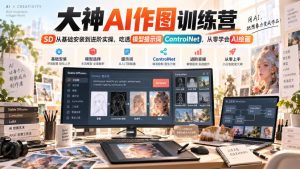 大神AI作图训练营，SD从基础安装到进阶实操，吃透模型提示词ControlNet，从零学会AI绘画-网赚36计
