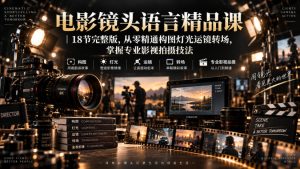 电影镜头语言精品课｜18节完整版，从零精通构图灯光运镜转场，掌握专业影视拍摄技法-网赚36计