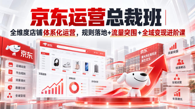 京东运营总裁班｜全维度店铺体系化运营，规则落地+流量突围+全域变现进阶课-网赚36计