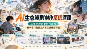 AI生态漫剧制作系统课程，从零吃透完整创作流程，新手零门槛独立产出优质漫剧作品-网赚36计