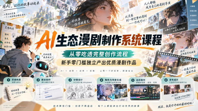 AI生态漫剧制作系统课程，从零吃透完整创作流程，新手零门槛独立产出优质漫剧作品-网赚36计