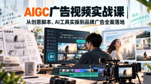 AIGC广告视频实战课｜从创意脚本、AI工具实操到品牌广告全案落地-网赚36计