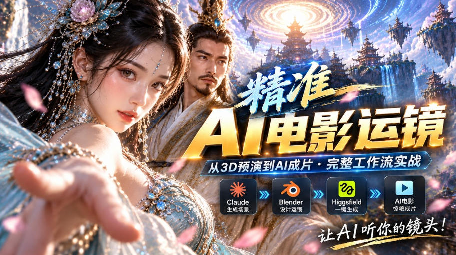 AI视频终于能精准运镜了！Claude+Blender+Higgsfield免费插件实测-网赚36计