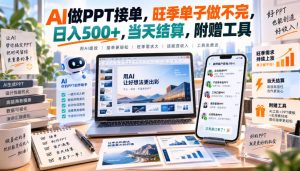 AI做PPT接单，旺季单子做不完，日入500+，当天结算，附赠工具【揭秘】-网赚36计