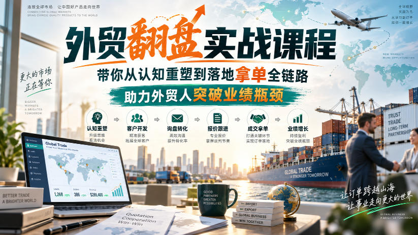 外贸翻盘实战课程，带你从认知重塑到落地拿单全链路，助力外贸人突破业绩瓶颈-网赚36计