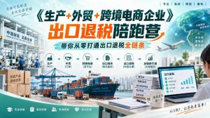 《生产+外贸+跨境电商企业》出口退税陪跑营,带你从零打通出口退税全链条-网赚36计