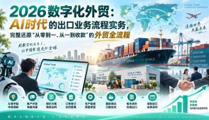 2026数字化外贸：AI时代的出口业务流程实务，完整还原”从零到一、从一到收款”的外贸全流程-网赚36计