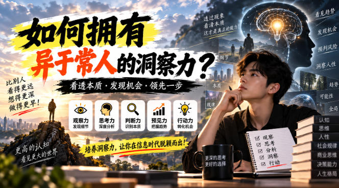某公众号付费文章：如何拥有异于常人的洞察力？-网赚36计