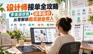 设计师接单全攻略-无水印，多渠道获客+谈单报价，从零解锁稳定副业收入-网赚36计