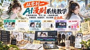 从零到一AI漫剧系统教学，打通风格定调、写文二创、人物场景出图、分镜配音、批量成片、热点涨粉全流程-网赚36计