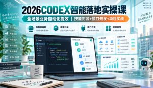 2026Codex智能落地实操课，全场景业务自动化提效，技能封装+接口开发+项目实战-网赚36计