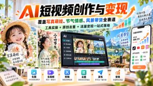 AI短视频创作与变现，覆盖写真萌娃、节气情感、风景带货全赛道，工具实操+原创去重+流量变现一站式落地-网赚36计