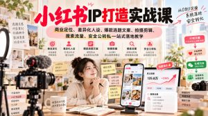 小红书ip打造实战课，商业定位、差异化人设、爆款选题文案、拍摄剪辑、搜索流量、安全公转私一站式落地教学-网赚36计
