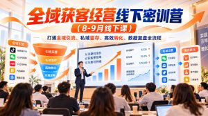 全域获客经营线下密训营(8-9月线下课),打通全域引流、私域留存、高效转化、数据复盘全流程-网赚36计