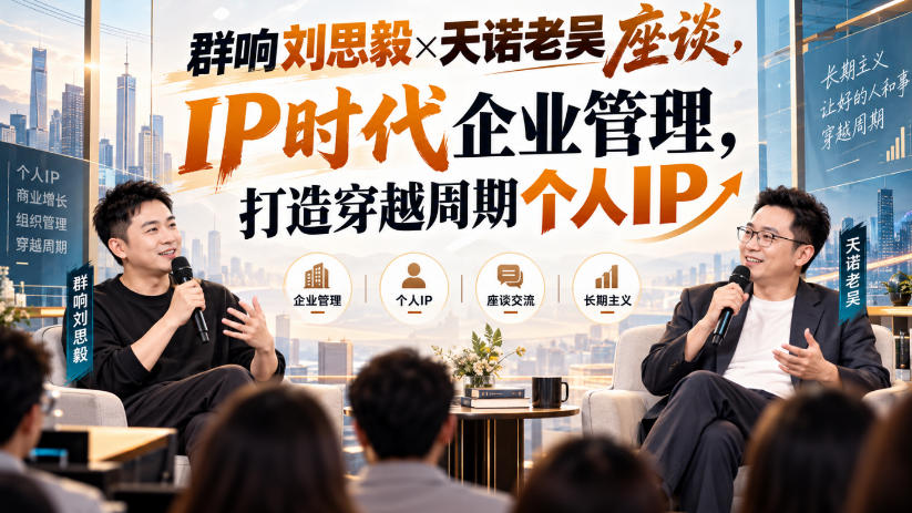 群响刘思毅×天诺老吴座谈，IP时代企业管理，打造穿越周期个人IP-网赚36计