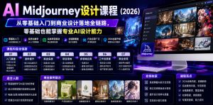 AI Midjourney设计课程（2026），从零基础入门到商业设计落地全链路，零基础也能掌握专业AI设计能力（更新1007）-网赚36计