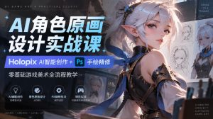 AI角色原画设计实战课｜Holopix AI智能创作+PS手绘精修，零基础游戏美术全流程教学-网赚36计