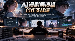 AI漫剧导演级创作实战课｜提示词工程、镜头语言、动态分镜、AI生视频、专业剪辑全链路系统教学-网赚36计