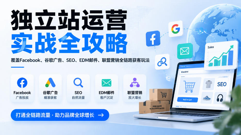 独立站运营实战全攻略，覆盖Facebook、谷歌广告、SEO、EDM邮件、联盟营销全链路获客玩法（更新2026）-网赚36计