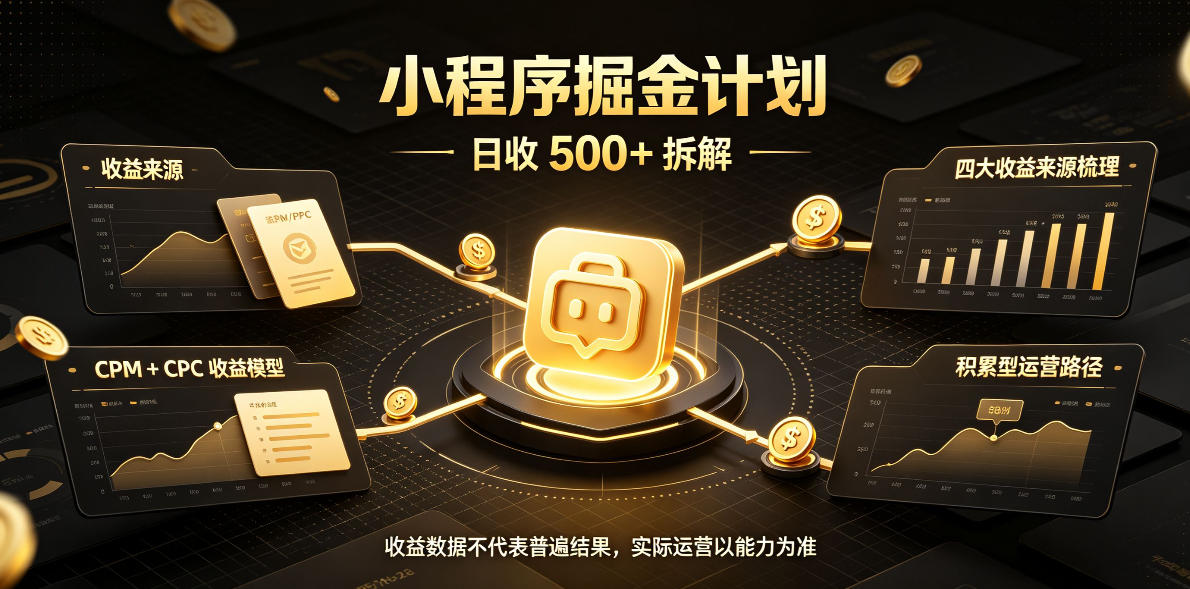 小程序推广计划,日收500+,腾讯官方打款,客户留存率高,收益长期稳定【揭秘】-网赚36计