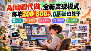 AI动画代做，全新变现模式，每单200-800+，0基础也能干【揭秘】-网赚36计