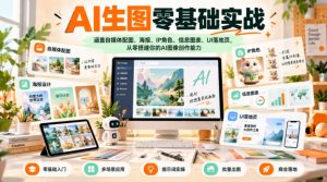 AI生图零基础实战，涵盖自媒体配图、海报、IP角色、信息图表、UI落地页，从零搭建你的AI图像创作能力-网赚36计