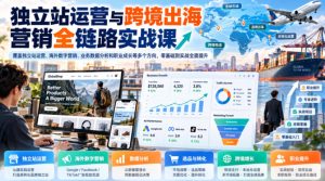 独立站运营与跨境出海营销全链路实战课，覆盖独立站运营、海外数字营销、业务数据分析和职业成长等多个方向，零基础到实战全面提升-网赚36计