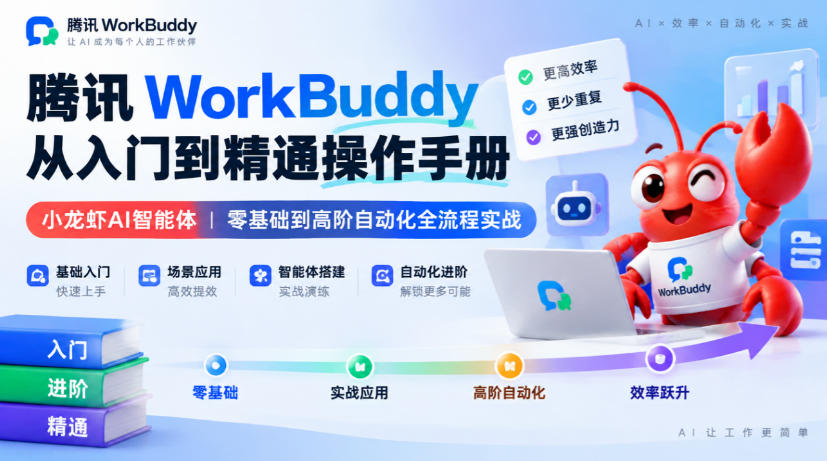 腾讯WorkBuddy从入门到精通操作手册|小龙虾AI智能体,零基础到高阶自动化全流程实战【文档】-网赚36计