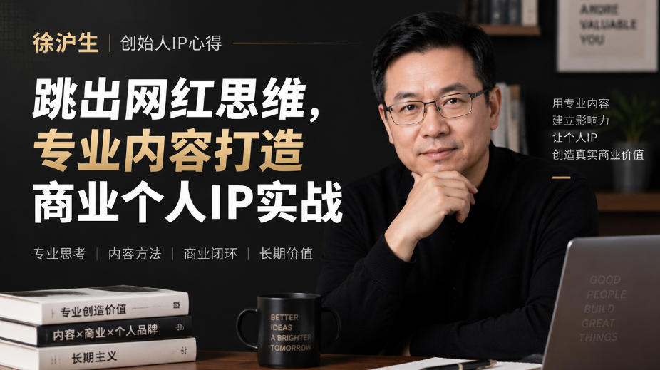 徐沪生创始人IP心得|跳出网红思维,专业内容打造商业个人IP实战【文档】-网赚36计