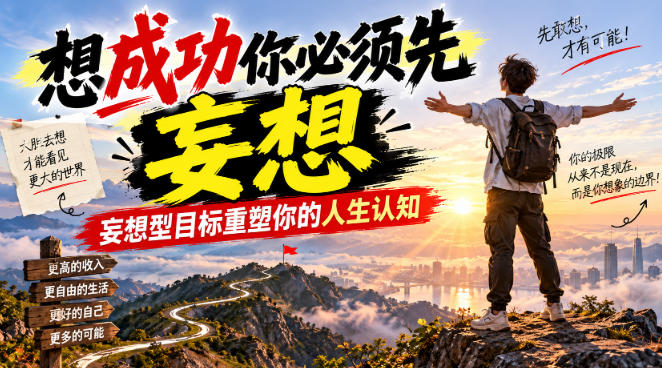 付费文章:想成功你必须先妄想,妄想型目标重塑你的人生认知-网赚36计