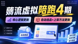 薅流虚拟陪跑4期丨核心逻辑更新丨自动选品+上架方法更新(10月25更新插件玩法和低价玩法)-网赚36计