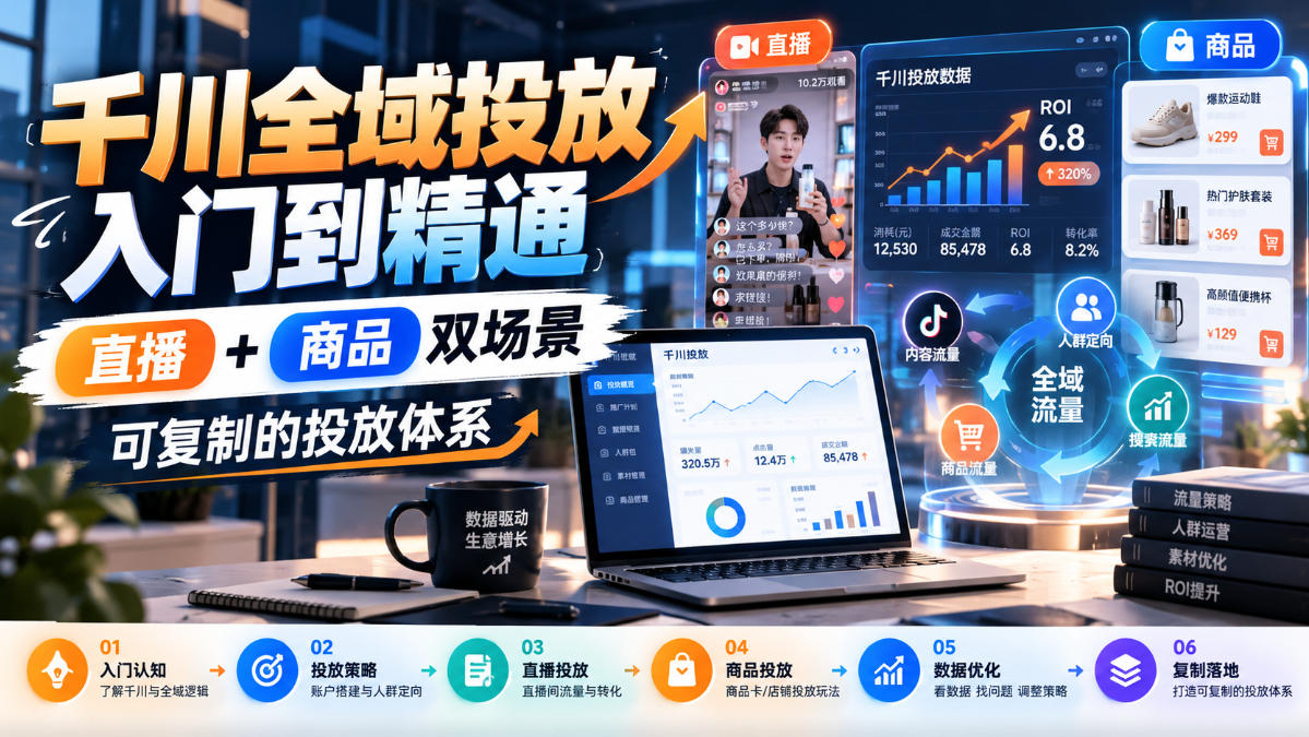 千川全域投放入门到精通,直播+商品双场景,可复制的投放体系(更新1026)-网赚36计