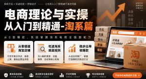 电商理论与实操从入门到精通-淘系篇，从零搭建淘宝店铺，吃透淘系底层规则，稳步出单做爆款-网赚36计