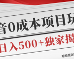 短视频变现套路剖析，抖音0成本赚钱项目玩法，日入500+独家揭秘（共2节视频）-网赚36计