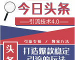 今日头条引流技术4.0，微头条实战细节，微头条引流核心技巧分析，快速发布引流玩法-网赚36计