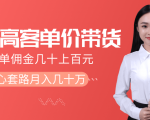 抖音高单价带货项目,一单佣金几十上百元,核心套路月入几十万(共3节)-网赚36计