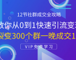 12节社群成交全攻略：从0到1快速引流变现，3天裂变300个群一晚成交103万-网赚36计