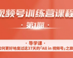 一行视频号特训营，从零启动视频号30天，全营变现5.5万元【价值799元】-网赚36计