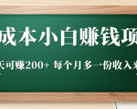 零成本小白赚钱实操项目，一天可赚200+ 每个月多一份收入来源-网赚36计
