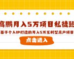 高鹏月入5万项目私徒班，基于个人IP打造的月入5万互利型高产项目！-网赚36计
