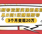 视频号运营实操训练营:从0到1玩赚视频号,3个月变现20万-网赚36计
