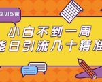 清和行记引流训练营：小白不到一周便能日引流几十精准粉-网赚36计