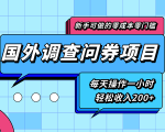 新手零成本零门槛可操作的国外调查问券项目，每天一小时轻松收入200+-网赚36计