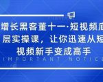 增长黑客董十一·短视频底层实操课，从短视频新手变成高手-网赚36计