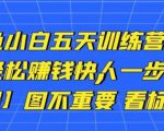 卓让闲鱼小白五天训练营，每天一小时，轻松赚钱快人一步-网赚36计