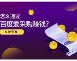 大王·怎么通过百度爱采购赚钱，已经通过百度爱采购完成200多万的销量-网赚36计